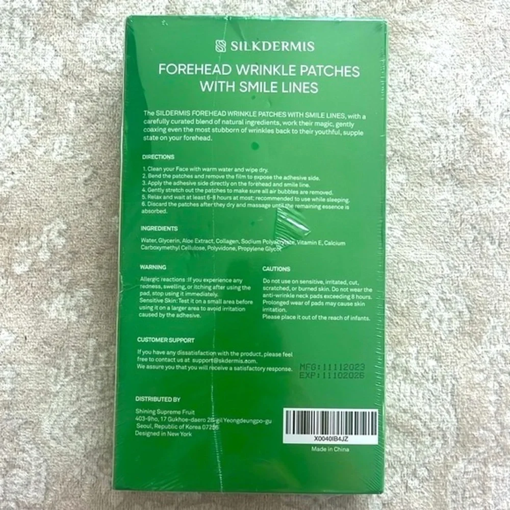 Brand New Forehead Wrinkle Treatment Patches Smile Line Aloe Collagen Vitamin E